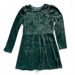 GAP Crushed Velvet Dress in Emerald Green